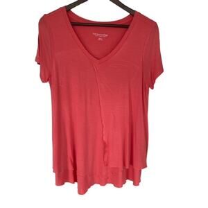 Soft Surroundings Coral V-Neck Tunic - Medium